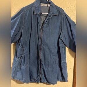 Bleu Bayou Blue zippered denim shirt.suze 3X